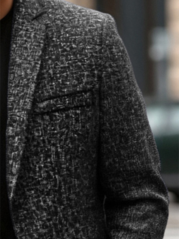 Мъжко сако за ежедневието, Slim Fit, Лапел, едноредово копче, Полиестерно влакно (91.5% полиестер, 8.5% вискоза) с подплата от полиестер, Пролетно-есенен сезон