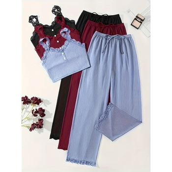 Σετ πιτζάμες γυναικών από Sea Island μετάξι, βασικό και ποιμενικό στυλ, μεσαίο βάρος 141–160 g/m2, καθημερινή χρήση, άνοιξη