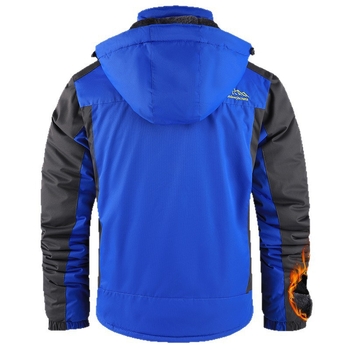 Ανδρικό βαμβακερό μπουφάν με κουκούλα - γέμισμα από βαμβάκι, επένδυση φλίς, αντιανεμικό και αδιάβροχο, τσέπες με φερμουάρ