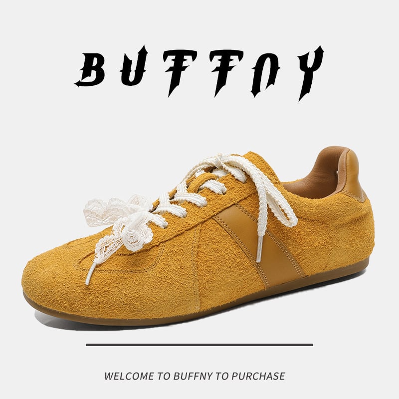 Buffny Καθημερινά sneakers από σουέντ, αναπνεύσιμα, με καουτσούκ σόλα και κορδόνια εμπρός