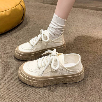 Παπούτσια από καμβά για ενήλικες - Με κορδόνια, διαπνοή, ελαφριά, αντιολισθητική σόλα από καουτσούκ, χαμηλό προφίλ