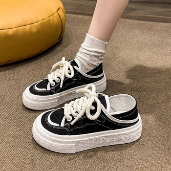 Παπούτσια από καμβά για ενήλικες - Με κορδόνια, διαπνοή, ελαφριά, αντιολισθητική σόλα από καουτσούκ, χαμηλό προφίλ