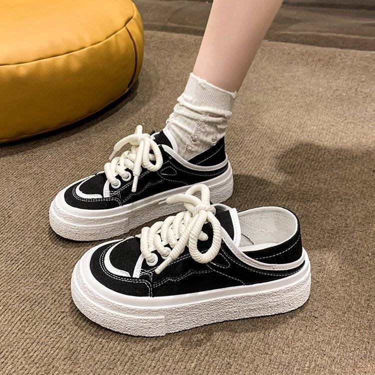 Παπούτσια από καμβά για ενήλικες - Με κορδόνια, διαπνοή, ελαφριά, αντιολισθητική σόλα από καουτσούκ, χαμηλό προφίλ