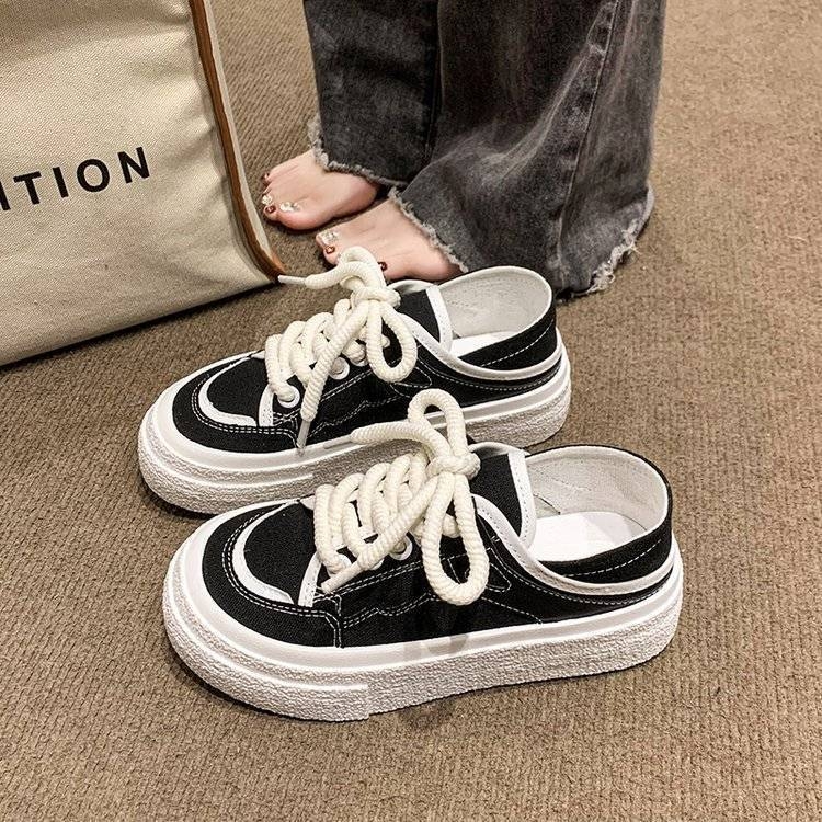 Παπούτσια από καμβά για ενήλικες - Με κορδόνια, διαπνοή, ελαφριά, αντιολισθητική σόλα από καουτσούκ, χαμηλό προφίλ