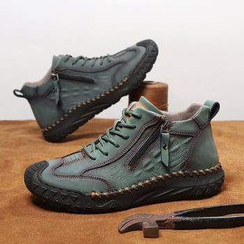 Férfi lace-up cipő mikroszálas felsőrésszel, gumitalppal, kerekorrú, lélegző, csúszásmentes, alacsony sarok