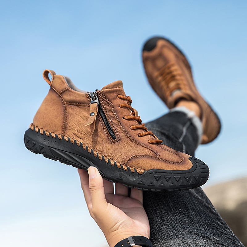 Férfi lace-up cipő mikroszálas felsőrésszel, gumitalppal, kerekorrú, lélegző, csúszásmentes, alacsony sarok