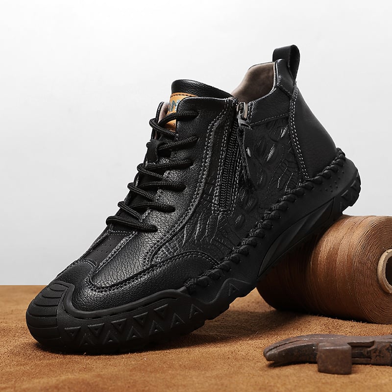 Férfi lace-up cipő mikroszálas felsőrésszel, gumitalppal, kerekorrú, lélegző, csúszásmentes, alacsony sarok