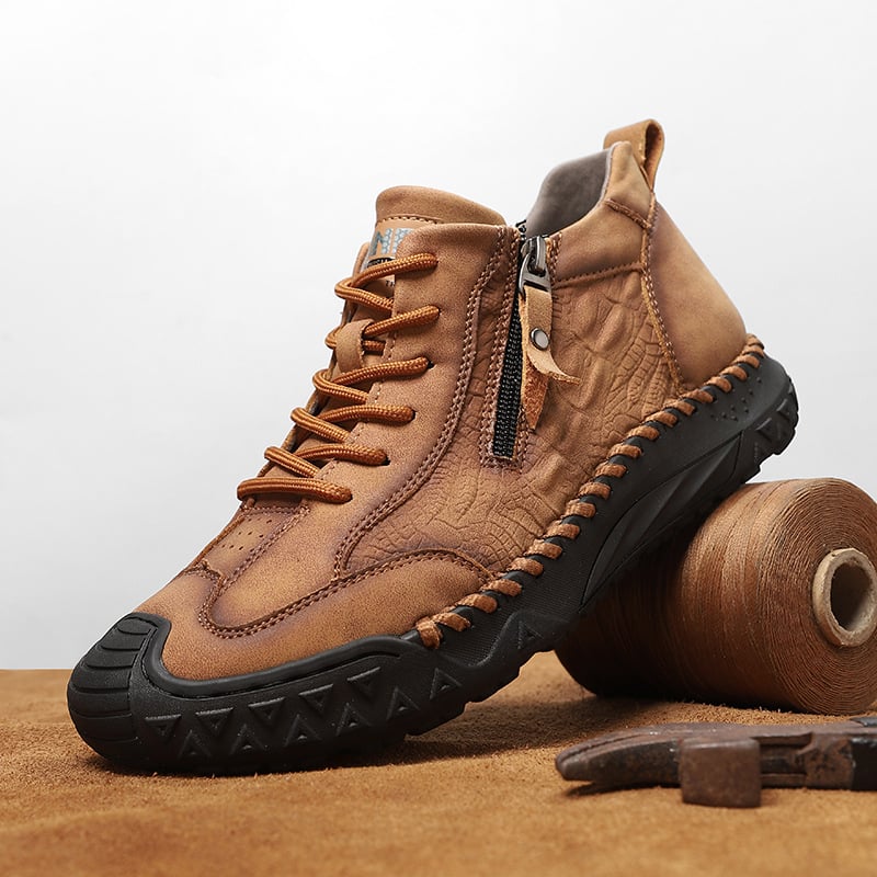 Férfi lace-up cipő mikroszálas felsőrésszel, gumitalppal, kerekorrú, lélegző, csúszásmentes, alacsony sarok