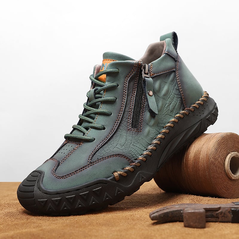 Férfi lace-up cipő mikroszálas felsőrésszel, gumitalppal, kerekorrú, lélegző, csúszásmentes, alacsony sarok