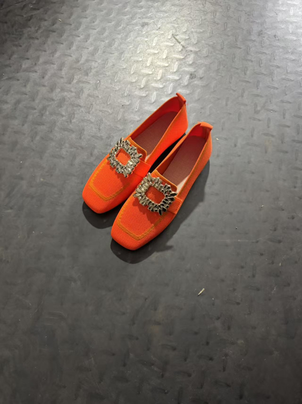 Slip-On loaferice za svakodnevno nošenje, Fly Knit gornji dio, kvadratni vrh, PU ulošak, podstava od mikrovlakana, niski potpetica