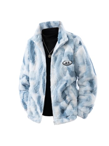 Jakna u gradskom stilu, tie-dye uzorak, zatvarač, debeli materijal 100% poliestera (vanjski i podstava)