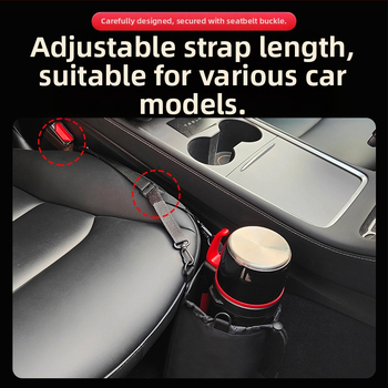 Държач за термос за страничната част на централния конзол в автомобила, текстил, водоустойчив, устойчив на натоварване, висящ монтаж