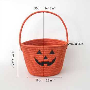 Κάδος αποθήκευσης από βαμβακερό σκοινί, παιδικός κάδος παιχνιδιών για Halloween, Αμερικανικό στυλ, Μοντέλο Storage Basket, Συσκευασία 25 τεμάχια, Εύρος χρήσης: Τηλεκοντρόλ, Γραφικές ύλες, Κοσμήματα, Βιβλία