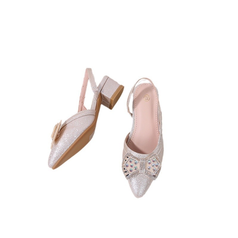 Pantofi fete prințese, PU partea superioară, căptușeală PU, talpă PU, talpă TPR, vârf ascuțit