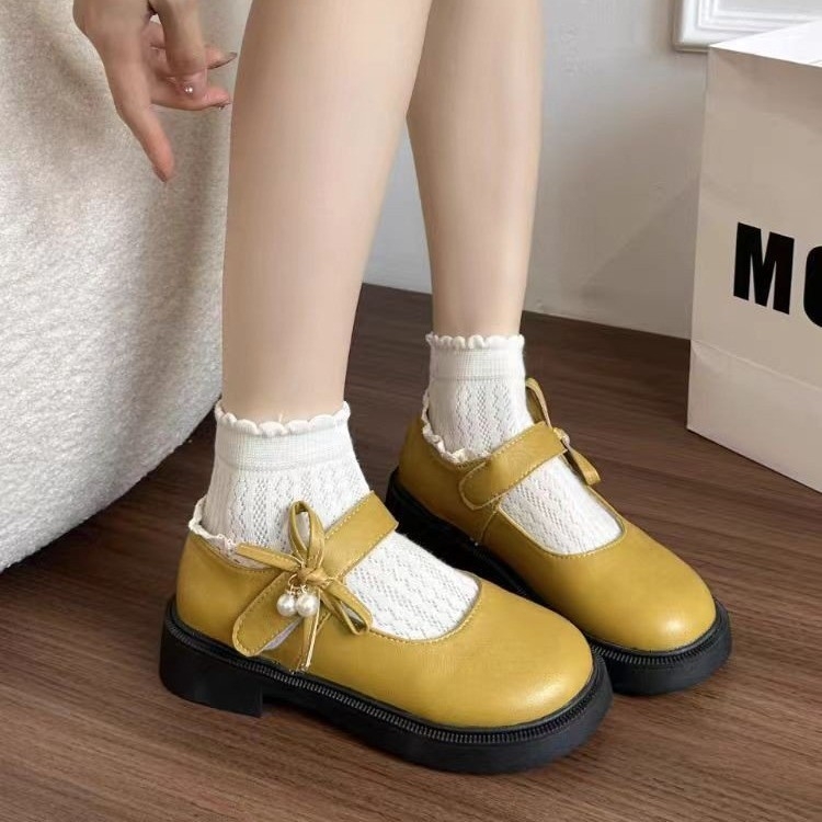 Γυναικείες Mary Jane παπούτσια με PU επάνω μέρος, μυτερό δάχτυλο, μεσαίο ύψος τακουνιού 3–5 cm, κλείσιμο Velcro