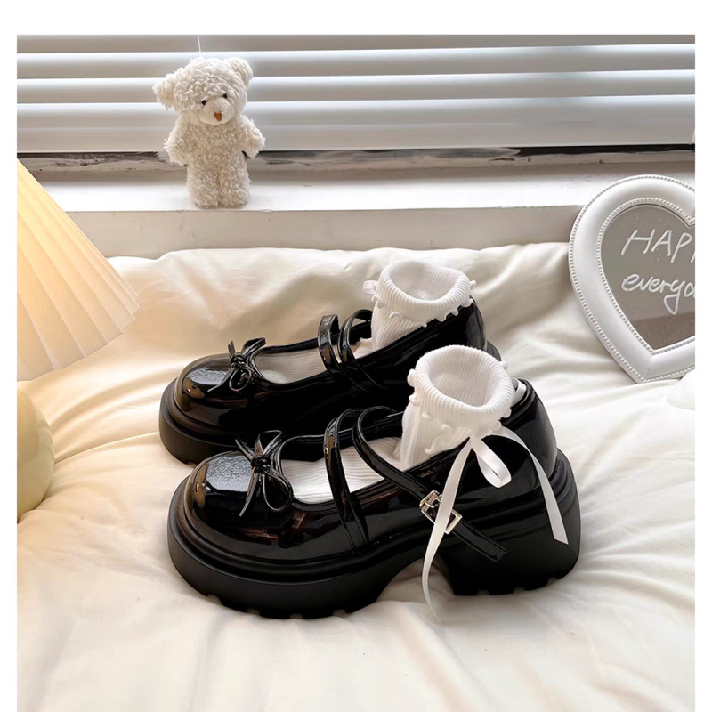 Mary Jane balerinke s debelim potplatom – PU koža, okrugli vrh, chunky potpetica