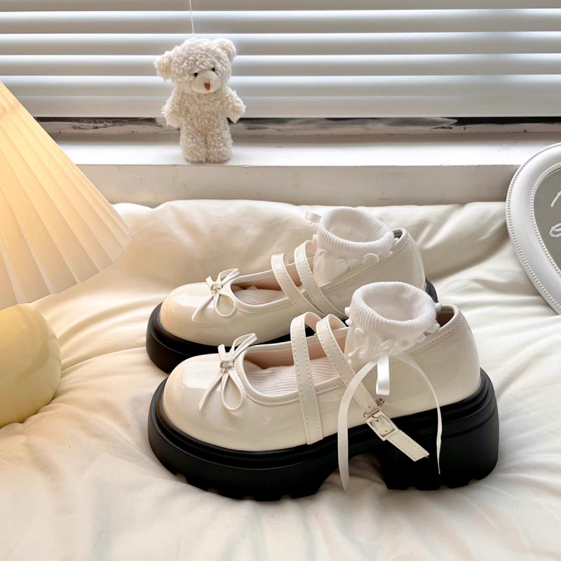 Mary Jane balerinke s debelim potplatom – PU koža, okrugli vrh, chunky potpetica