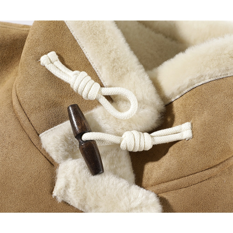 Chenille paltas su kailio apykakle, japonų-korejiečių kasdienis stilius, ilgos rankovės, rauklių atsparus paviršius