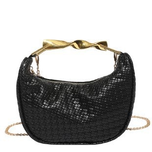 Crossbody Dumpling láncos fogantyúval készült PU táska, ovális alakú, cipzáras záródás, szintetikus bőrbelső