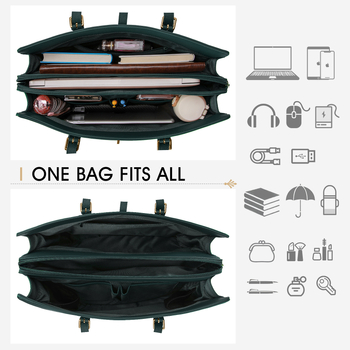 IGOLUMON PU γυναικερή τσάντα φορητού υπολογιστή — αστικός μινιμαλισμός, κάθετη ορθογώνια μορφή, κλείσιμο με φερμουάρ, εσωτερική θήκη για κινητό με θήκη φερμουάρ, επένδυση πολυεστέρα, δύο λουριά