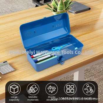 Meiyi μεταλλικό κιβώτιο εργαλείων, φορητό για εργαστήριο, με χειρολαβή και πολλαπλά διαμερίσματα αποθήκευσης