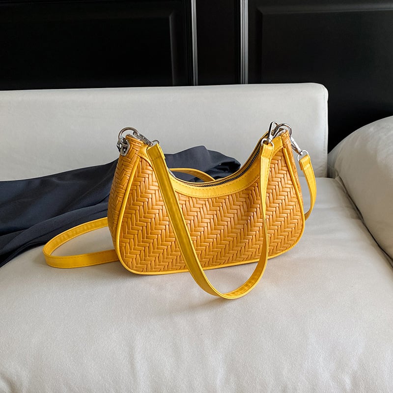 Чанта за рамо в стил Dumpling, градски минималистичен PU, правоъгълна форма, цип за затваряне, подплата полиестер-памук