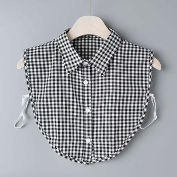 Πουκάμισο με ψεύτικο γιακά, καρό σχέδιο, βαμβάκι, για ενήλικες, Άνοιξη 2025