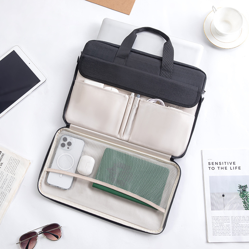Lagana torba za prijenosno računalo s unutarnjom podstavom, za nošenje preko ramena ili crossbody, pogodna za 15-inčni prijenosnik