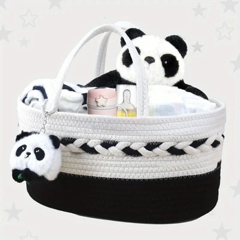 Torba za pelene i kutija za pohranu od pamukovog uzeta – Model 0001, namijenjena promjeni odjeće, Stil: crtani sladak, Funkcija: smanjenje težine