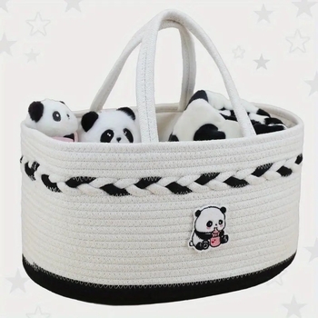 Θήκη για πάνες και καλάθι αποθήκευσης από βαμβακερό σκοινί – Μοντέλο 0001, για αλλαγή ρούχων, Στυλ: γλυκό καρτούν, Λειτουργία: μείωση βάρους