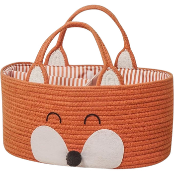 Θήκη για πάνες και καλάθι αποθήκευσης από βαμβακερό σκοινί – Μοντέλο 0001, για αλλαγή ρούχων, Στυλ: γλυκό καρτούν, Λειτουργία: μείωση βάρους