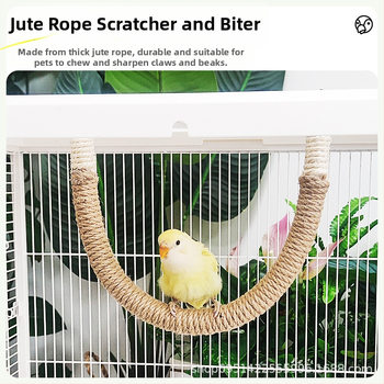 MOOI Σχοινί από κάνναβης για παπαγάλο — U‑μορφής περτ, παιχνίδι λιμάρισμα νυχιών