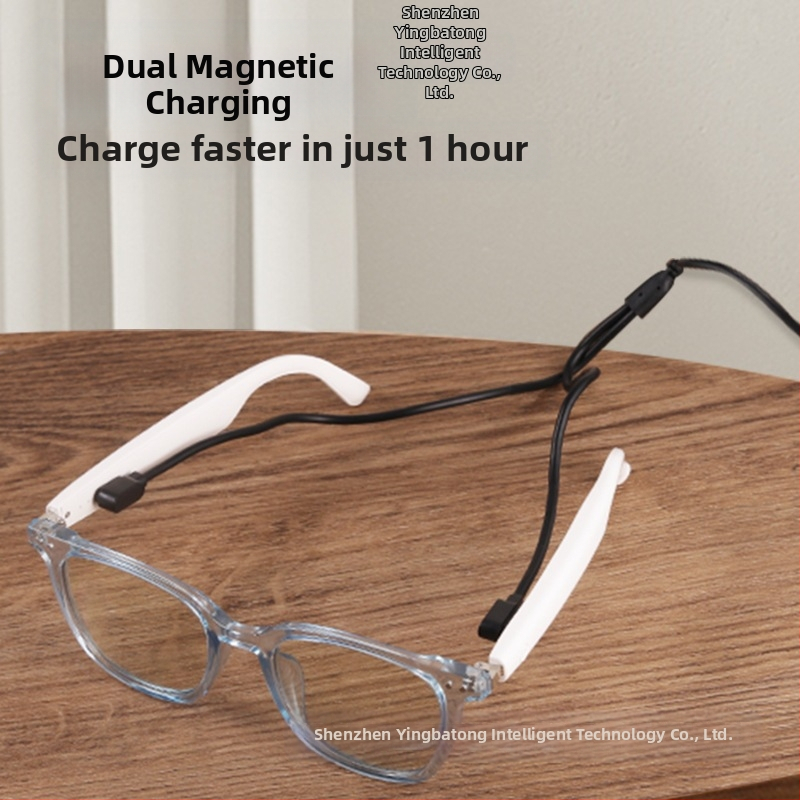 GS07 умни очила със безжични слушалки – open-ear дизайн, Bluetooth разговори, управление с докосване, Android и iOS съвместими, батерия 55mAh+55mAh