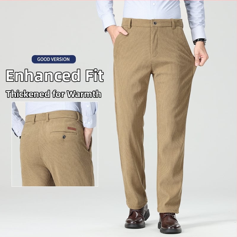 Παντελόνια κοστουμιού - Corduroy ύφασμα, ίσιο μπατζάκι, No-Iron επεξεργασία, Business Formal, Φθινόπωρο 2025
