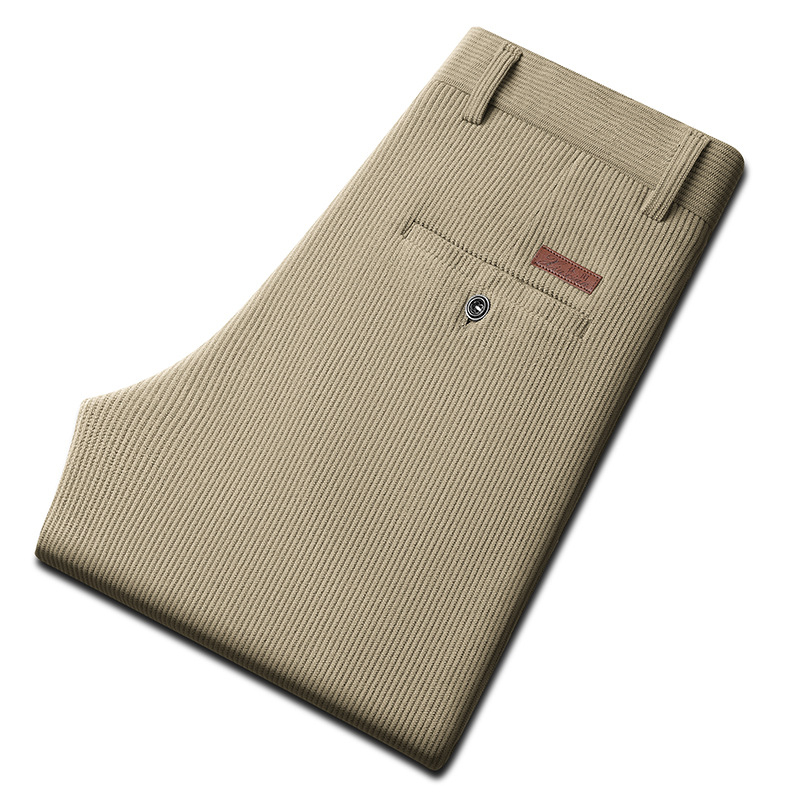 Hlače za odijelo – Corduroy tkanina, ravni kroj, No-Iron obrada, Business Formal, Jesen 2025
