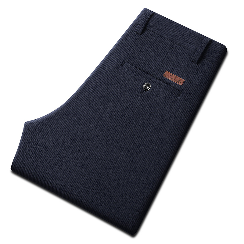 Hlače za odijelo – Corduroy tkanina, ravni kroj, No-Iron obrada, Business Formal, Jesen 2025