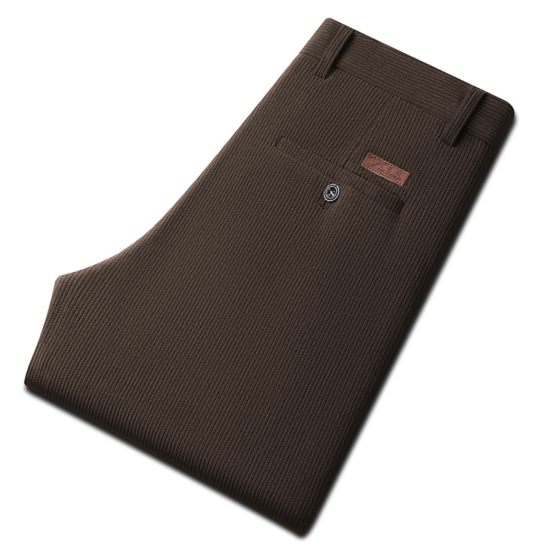 Hlače za odijelo – Corduroy tkanina, ravni kroj, No-Iron obrada, Business Formal, Jesen 2025