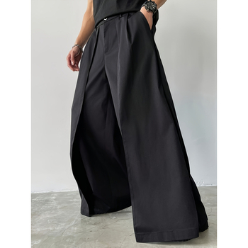 Ανδρικά casual χαλαρά μακριά παντελόνια, με φλίς επένδυση, μη ελαστικό ύφασμα, μονόχρωμο σχέδιο