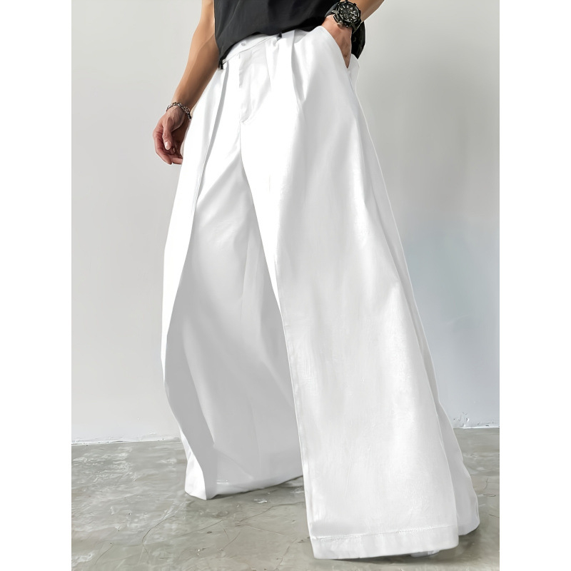 Muške casual hlače opuštenog kroja, duge, s flis podstavom, neelastičan materijal, jednofarban uzorak