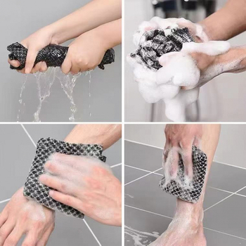 Απολεπριστική πετσέτα μπάνιου με ίνες άνθρακα (25% CF) και πολυεστέρα (75%), με ιμάντα πλάτης για ενήλικες