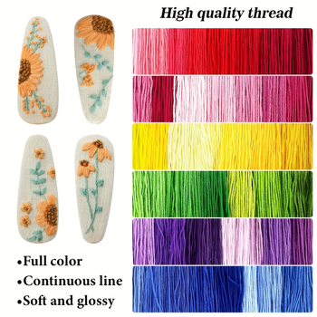 Σετ DIY για κλάμερ μαλλιών με κέντημα - Junzhi, κωδ. CLB-100016, στυλ: Cute, Pastoral, Creative, Minimalist; κουτί κατά παραγγελία