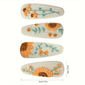 Σετ DIY για κλάμερ μαλλιών με κέντημα - Junzhi, κωδ. CLB-100016, στυλ: Cute, Pastoral, Creative, Minimalist; κουτί κατά παραγγελία