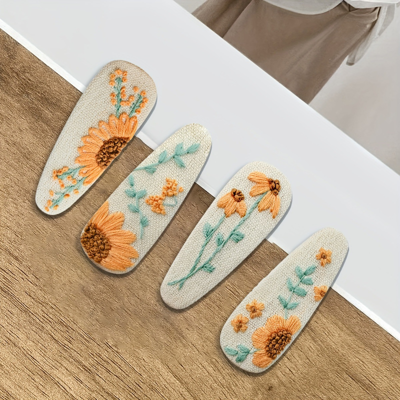 DIY hímzett hajcsat készlet – Junzhi, cikkszám CLB-100016, stílusok: Cute, Pastoral, Creative, Minimalist; testreszabható doboz