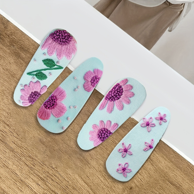 DIY hímzett hajcsat készlet – Junzhi, cikkszám CLB-100016, stílusok: Cute, Pastoral, Creative, Minimalist; testreszabható doboz