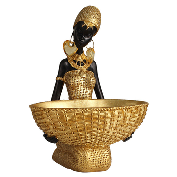 Фигурка-орнамент - Африканска племенна дама, синтетична смола, марка Aizhe, код на продукта Byx8695