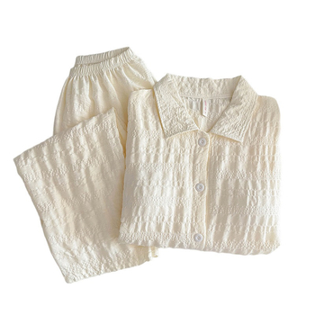 Σετ πιτζάμας με Chest Pad, Cloud Cotton, μακριά μανίκια, cardigan στυλ νυχτερινά ενδύματα για γυναίκες