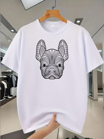 Vīriešu T-krekls, 100% poliesters, sietveida audums, apļveida kakls, īsas piedurknes