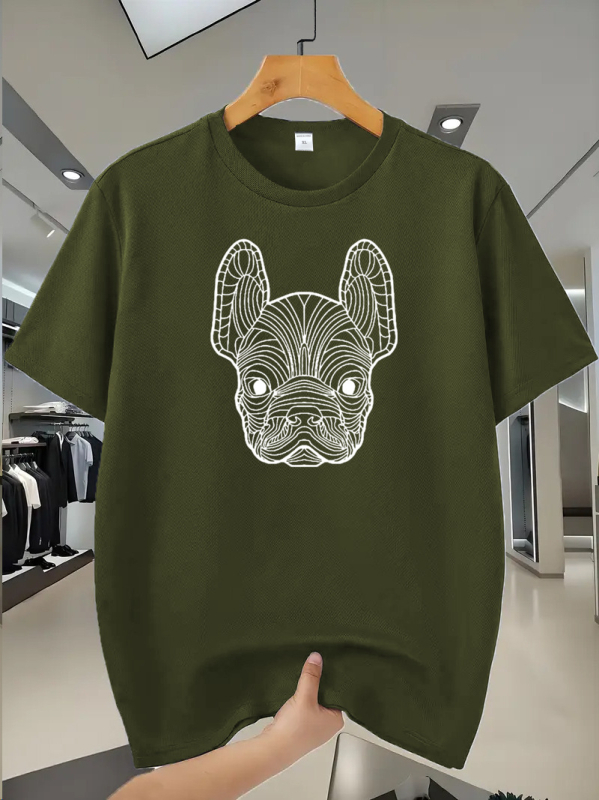 Vīriešu T-krekls, 100% poliesters, sietveida audums, apļveida kakls, īsas piedurknes