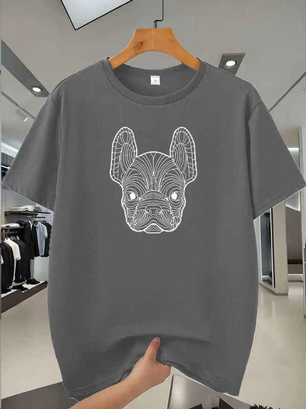 Vīriešu T-krekls, 100% poliesters, sietveida audums, apļveida kakls, īsas piedurknes