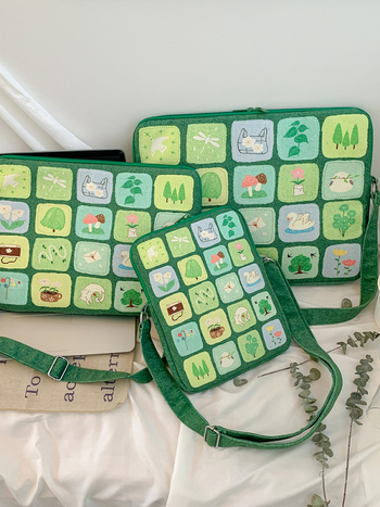 Τσάντα φορητού υπολογιστή από νάιλον, επένδυση πολυεστέρα, σχέδιο φρούτα, unisex, αντικλεπτική λειτουργία